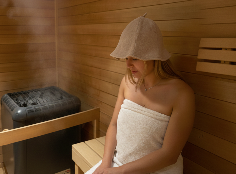 Kori Boshi Sauna Hat in Sandstone